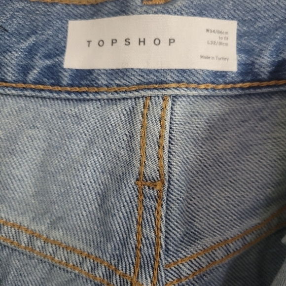 Nordstrom TopShop High Waist Straight Leg Jeans Size 12 - Picture 2 of 5